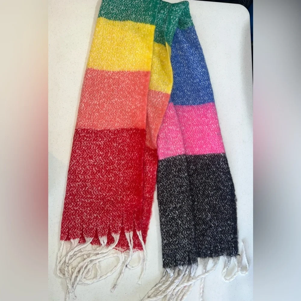 Rainbow Colorblock Scarf